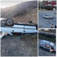 Yaralı Taşıyan Ambulans Kaza Yaptı 