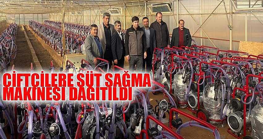 ÇİFTÇİLERE SÜT SAĞMA MAKİNESİ DAĞITILDI